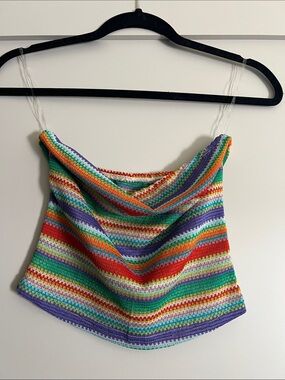 SHEIN Multicolor Striped Knit Tube Top